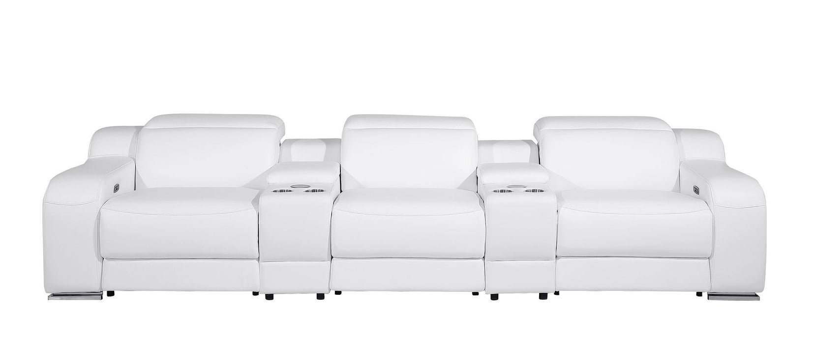 1116 - 5-Piece Modular Power Reclining Sofa In With 3 Power Recliners & Power Headrests