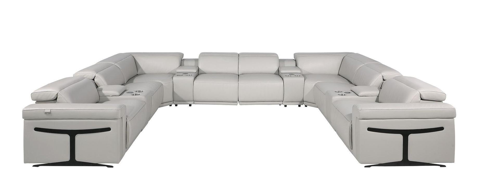 1126 - 12-Piece U-Shaped Sectional Sofa In With 4 Power Recliners & Power Headrests