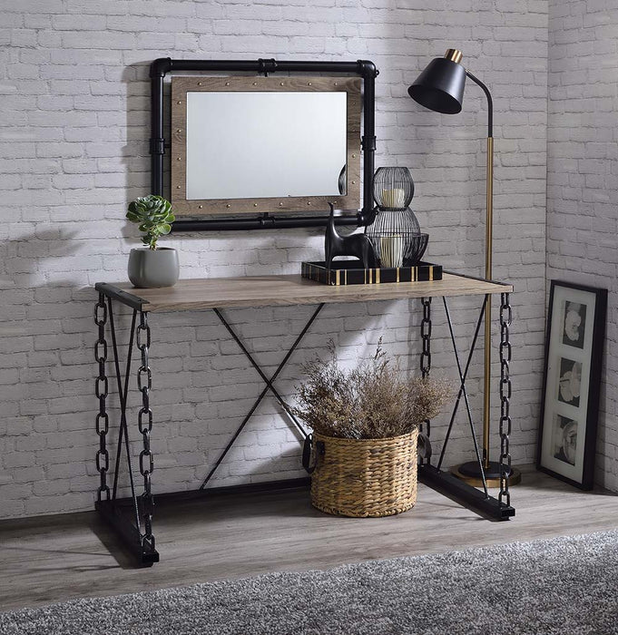 Jodie - Console Table Same 92248) - Rustic Oak & Antique Black