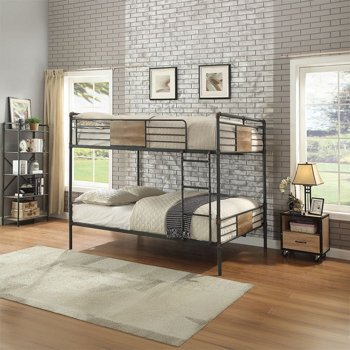 Brantley - Double Queen Bunk Bed - Sandy Black & Dark Bronze Hand-Brushed