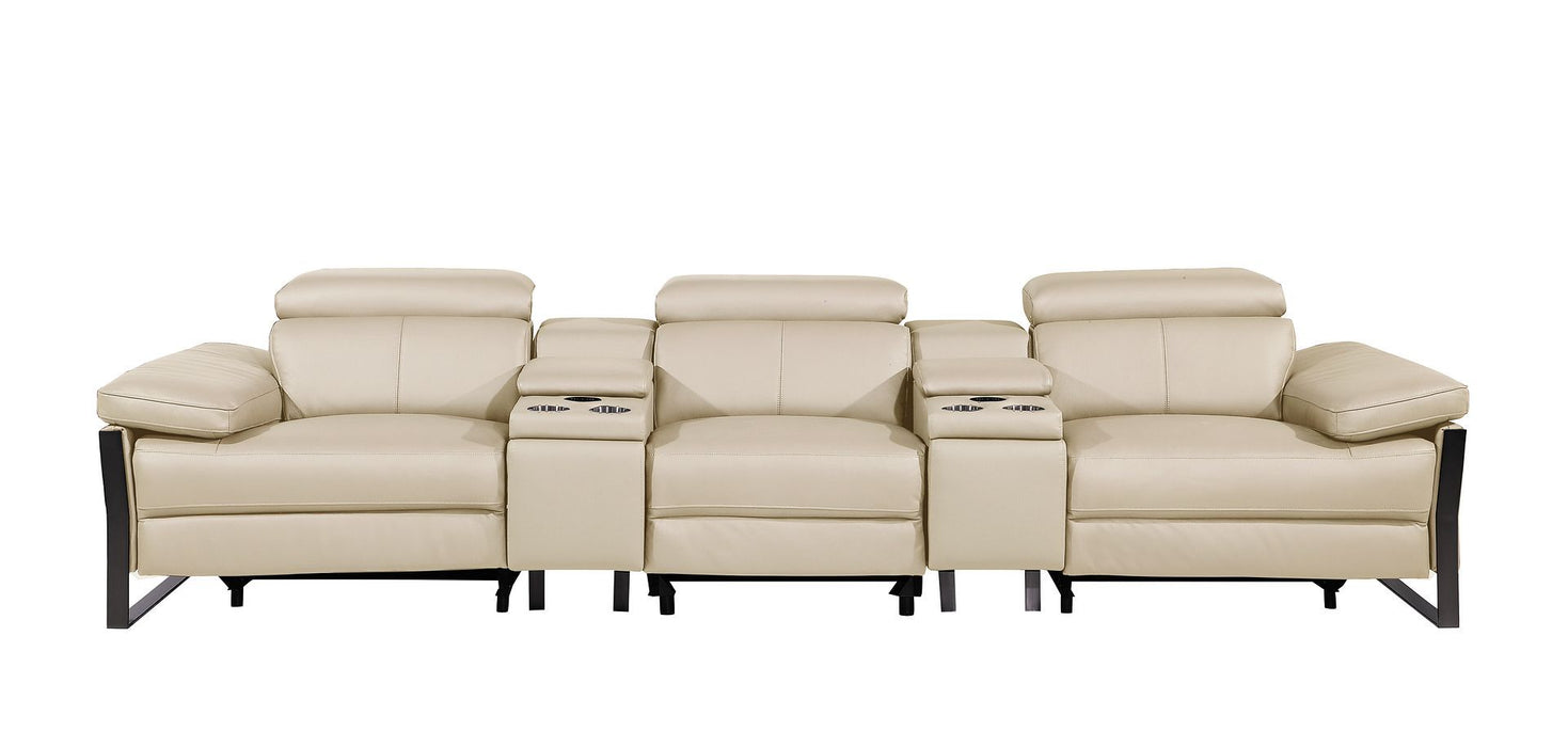 1246 - Modular Power Triple Reclining Dual Console Sofa With Power Reclining Headrests