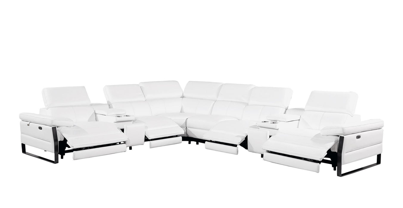 1246 - 8-Piece L-Shaped Modular Power Reclining Sectional With 4 Power Recliners And Power Headrests