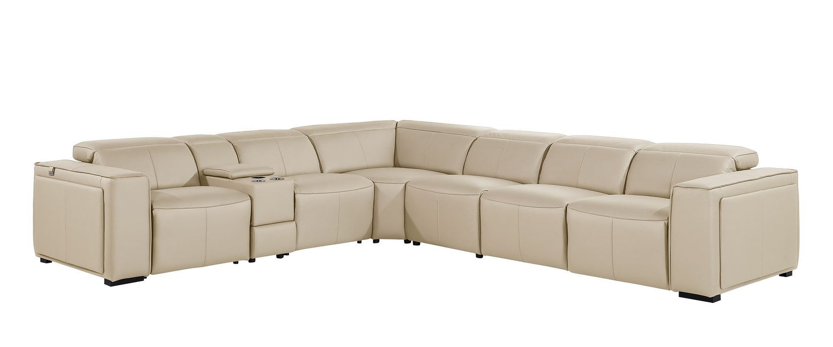1224 - 7-Piece L-Shaped Sectional Sofa In With 3 Power Recliners & Power Headrests