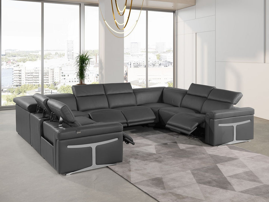 1126 - 8-Piece U-Shaped Sectional Sofa In With 4 Power Recliners & Power Headrests