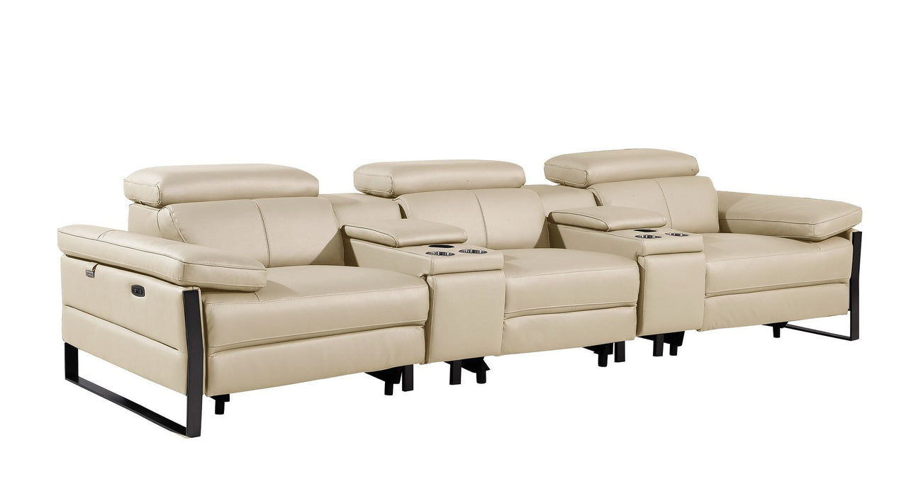 1246 - Modular Power Triple Reclining Dual Console Sofa With Power Reclining Headrests