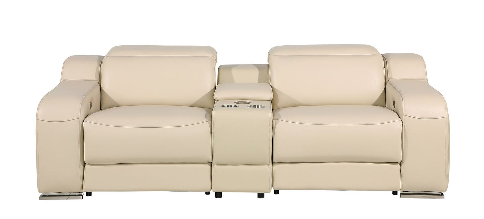 1116 - 3-Piece Modular Power Reclining Console Loveseat In With 2 Power Recliners & Power Headrests