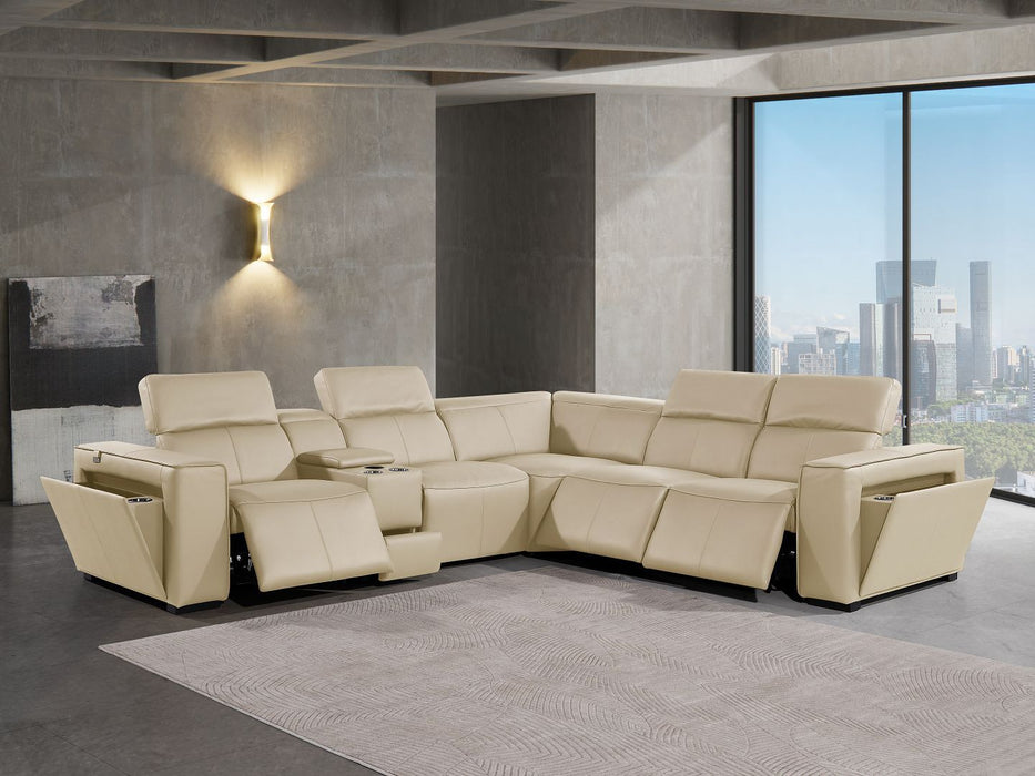 1224 - 6-Piece L-Shaped Sectional Sofa In With 3 Power Recliners & Power Headrests