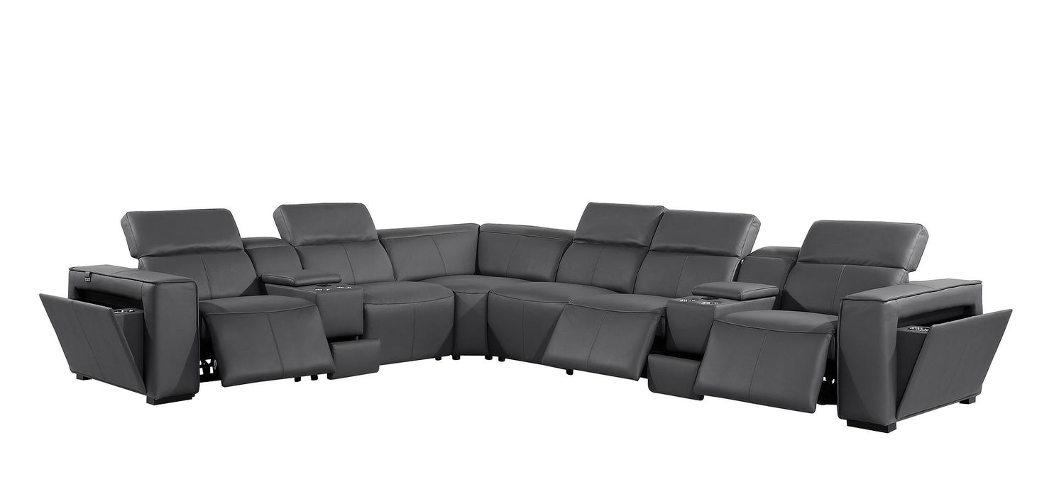 1224 - 8-Piece L-Shaped Sectional Sofa In With 3 Power Recliners & Power Headrests