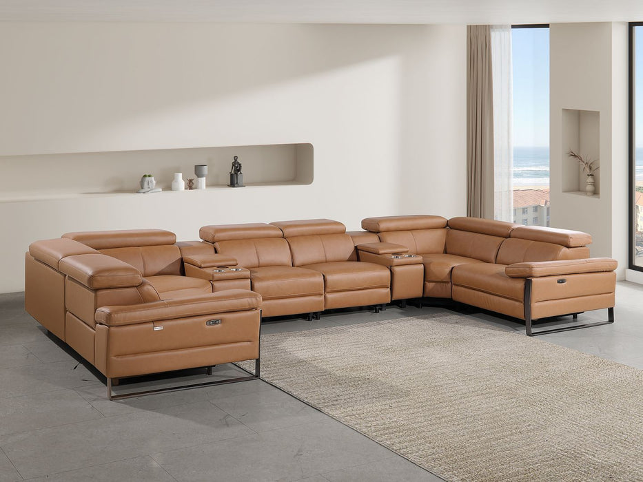 1246 - 8-Piece U-Shaped Modular Power Reclining Sectional With 4 Power Recliners And Power Headrest