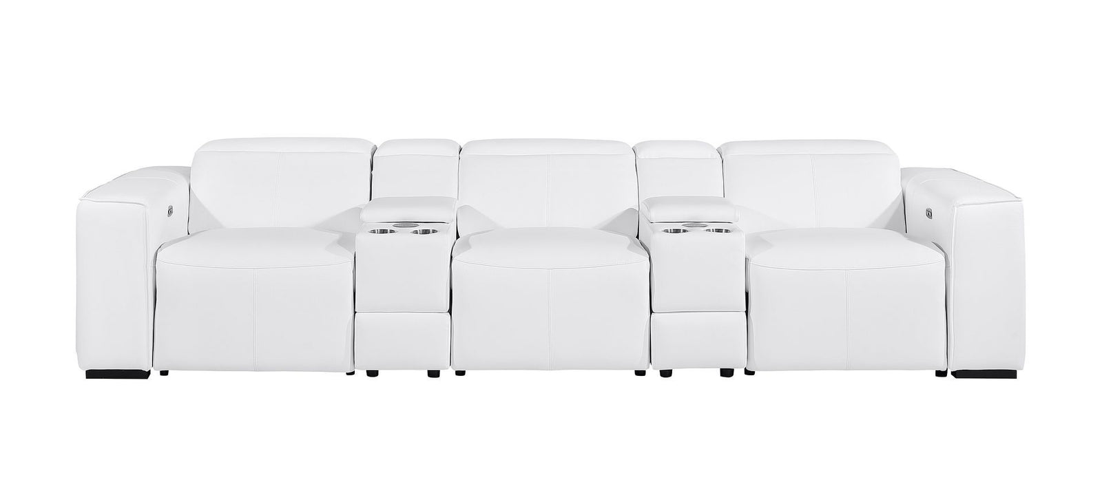 1224 - 5-Piece Modular Power Reclining Sofa In With 3 Power Recliners & Power Headrests