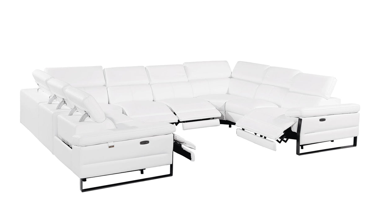 1246 - 8-Piece U-Shaped Modular Power Reclining Sectional With 4 Power Recliners And Power Headrests