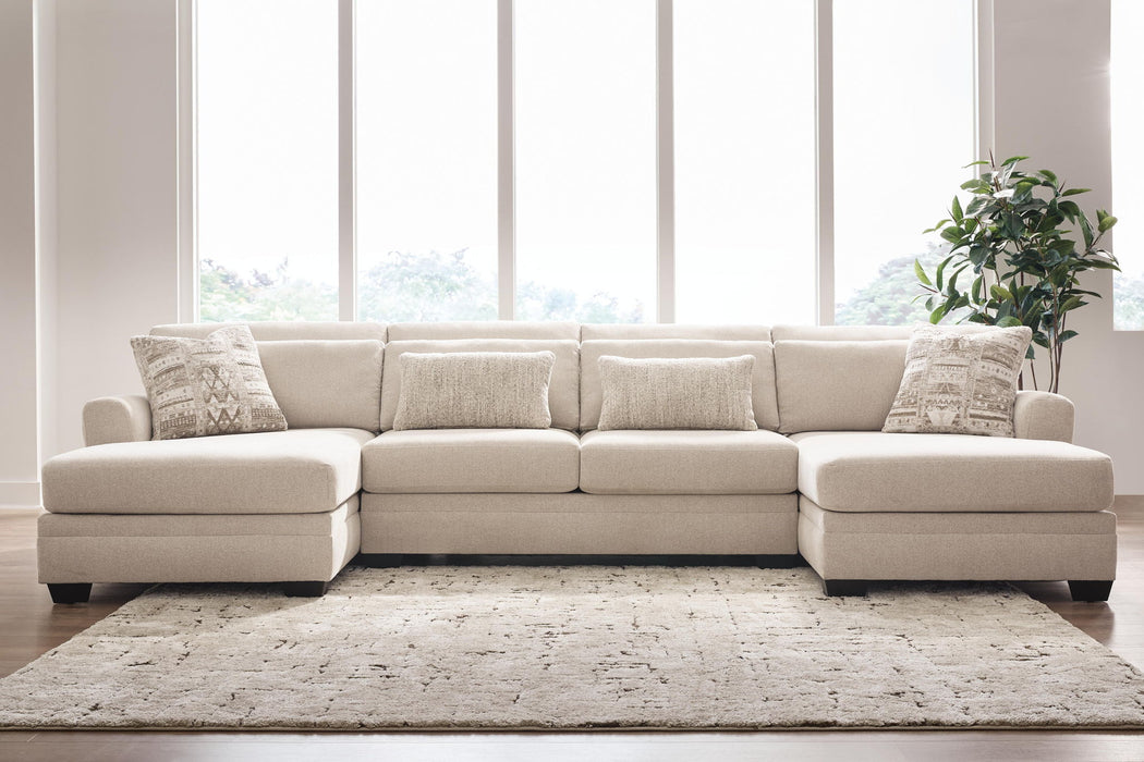 Mandi Point - 3-Piece Double Chaise Sleeper Sectional - Marble