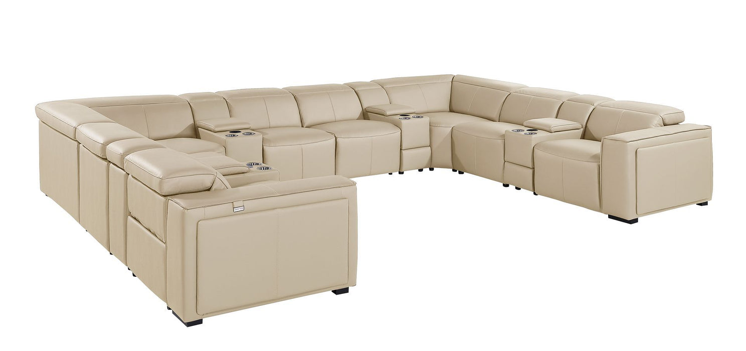 1224 - 12-Piece U-Shaped Sectional Sofa In With 4 Power Recliners & Power Headrests