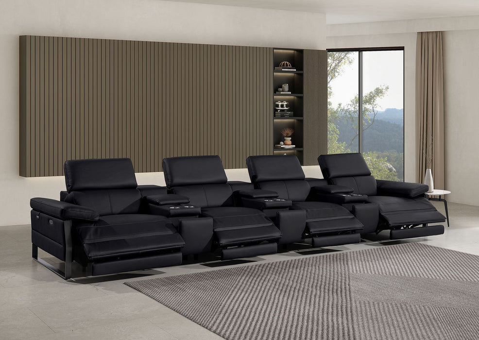 1246 - Modular Power Triple Reclining Triple Console Sofa With Power Reclining Headrests