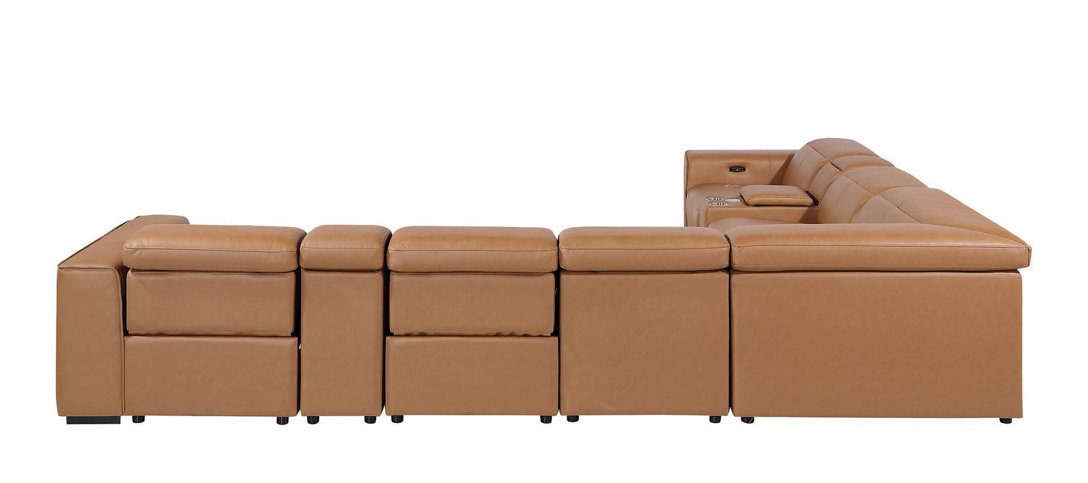 1224 - 8-Piece L-Shaped Sectional Sofa In With 3 Power Recliners & Power Headrests