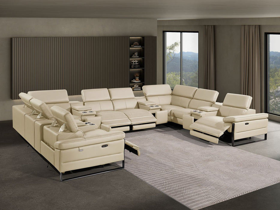 1246 - 12-Piece U-Shaped Modular Power Reclining Sectional With 4 Power Recliners And Power Headrests