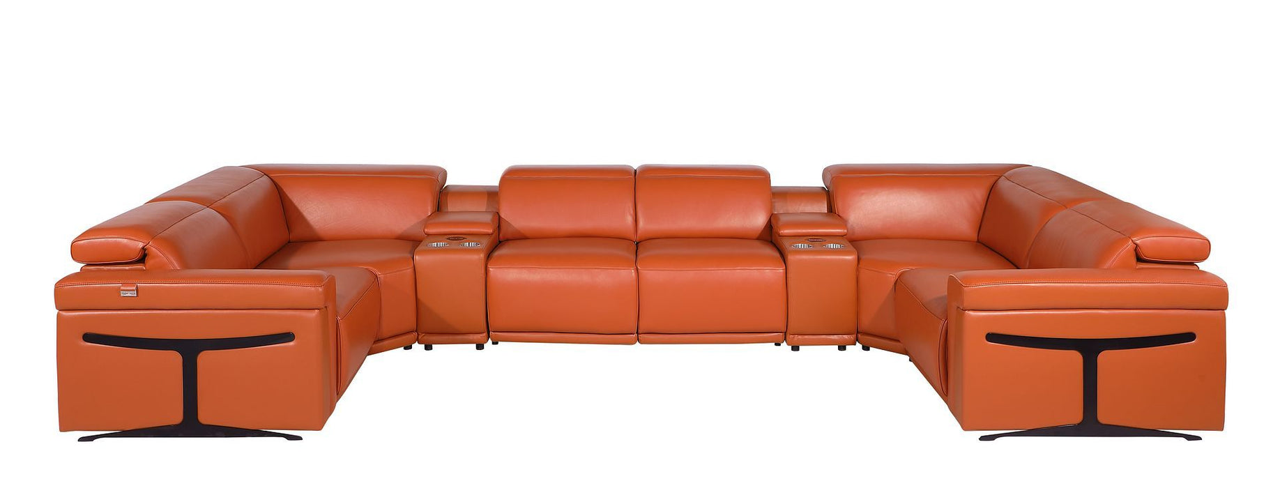 1126 - 8-Piece U-Shaped Sectional Sofa In With 4 Power Recliners & Power Headrest