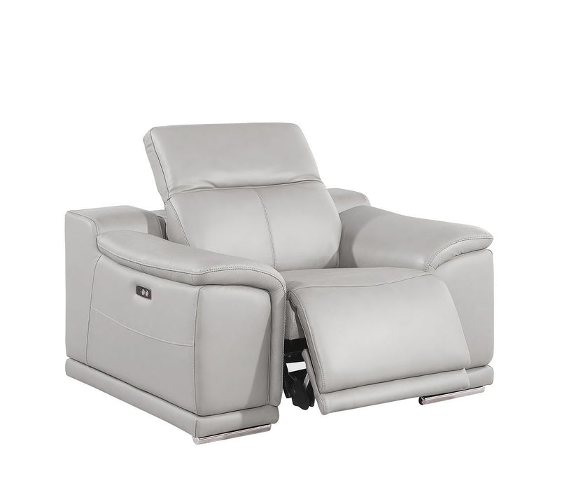 2679 - Power Reclining Sofa, Console Loveseat & Chair Set In Genuine Leather (5 Recliners)