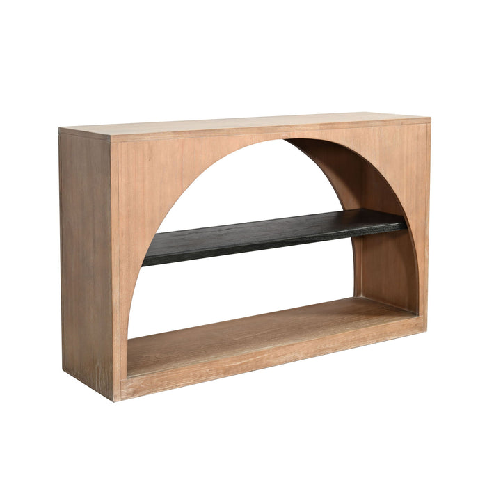 Modern - Wood Sofa Table With Arched Open Shelf Design