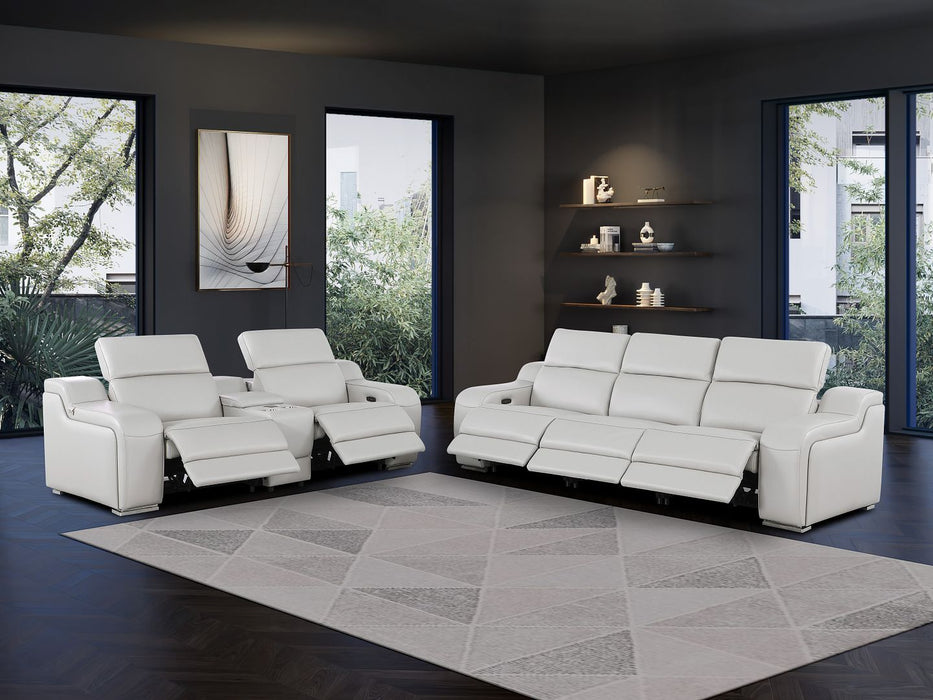 1116 - 6-Piece Modular Power Reclining Sofa And Console Loveseat Set In With 5 Power Recliners & Power Headrests