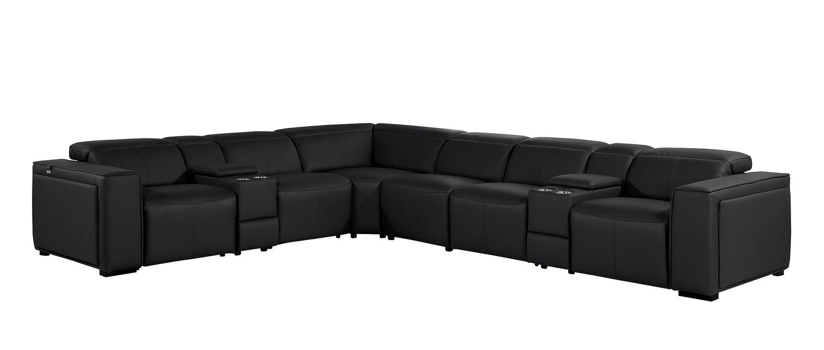 1224 - 8-Piece L-Shaped Sectional Sofa In With 4 Power Recliners & Power Headrests