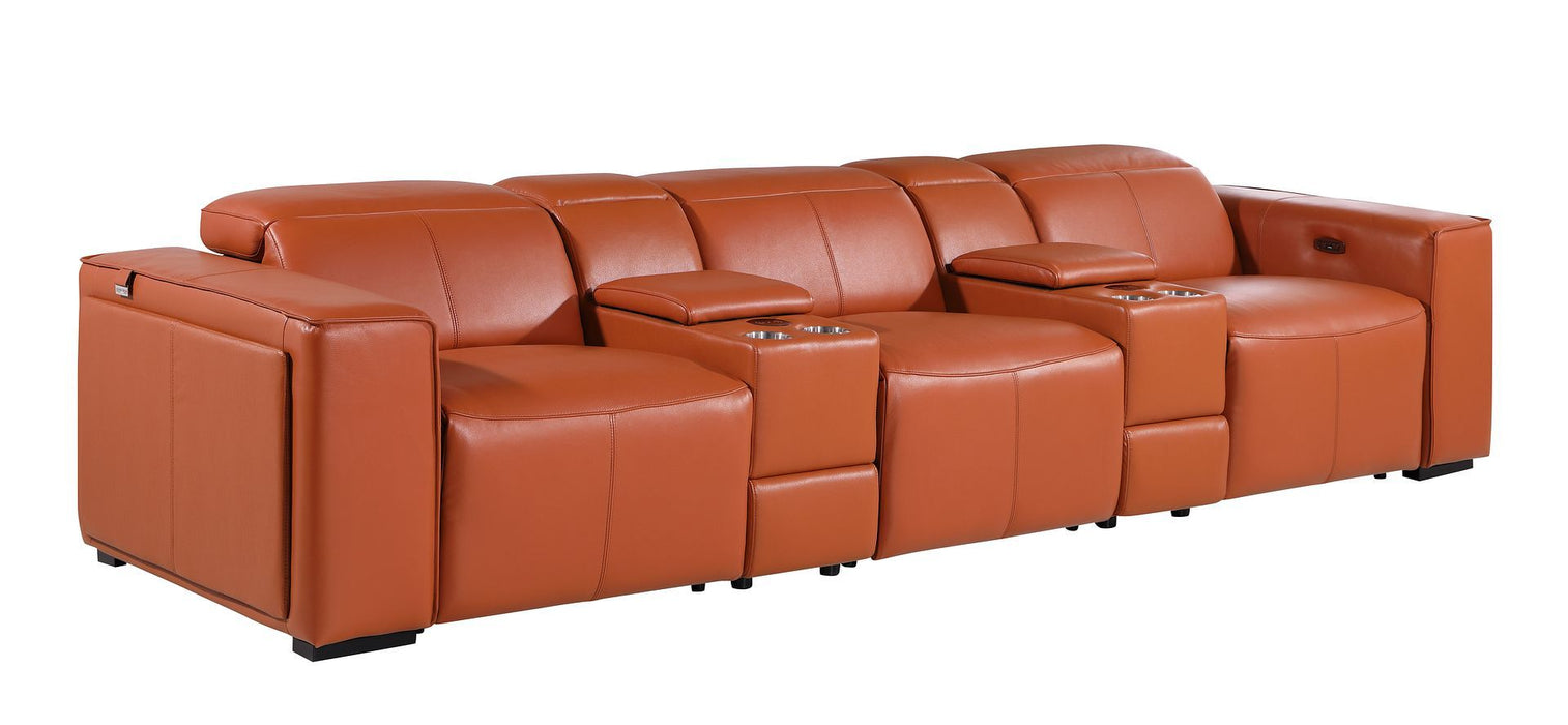 1224 - 5-Piece Modular Power Reclining Sofa In With 3 Power Recliners & Power Headrests