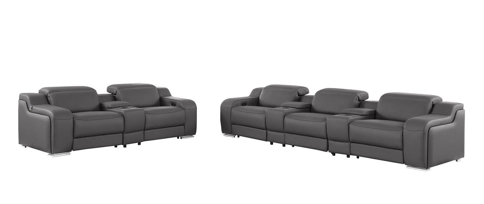 1116 - 8-Piece Modular Power Reclining Sofa, Loveseat & Chair Set In With 5 Power Recliners & Power Headrests
