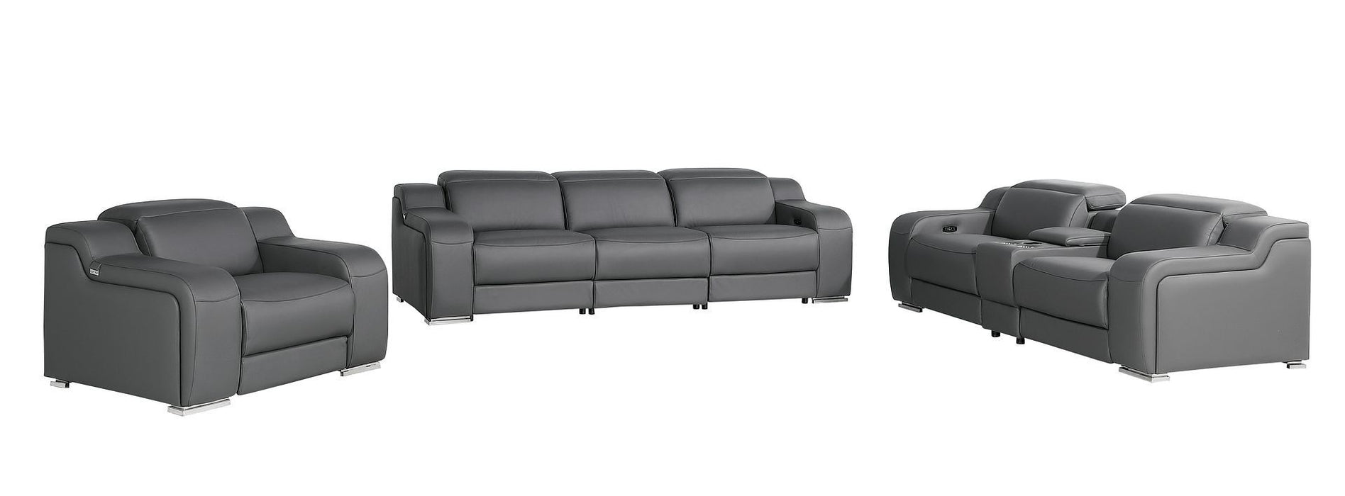 1116 - 7-Piece Modular Power Reclining Sofa, Loveseat & Chair Set In With 6 Power Recliners & Power Headrests
