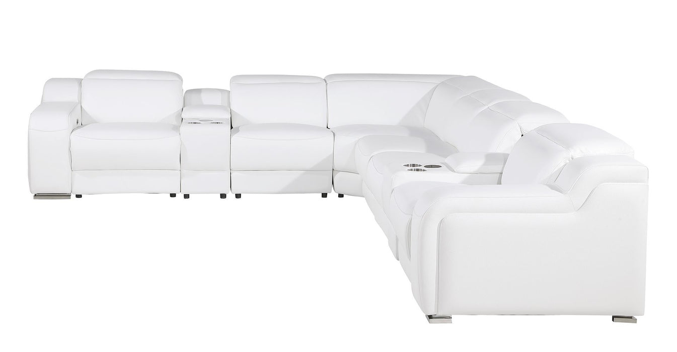 1116 - 8-Piece L-Shaped Sectional Sofa In With 3 Power Recliners & Power Headrests
