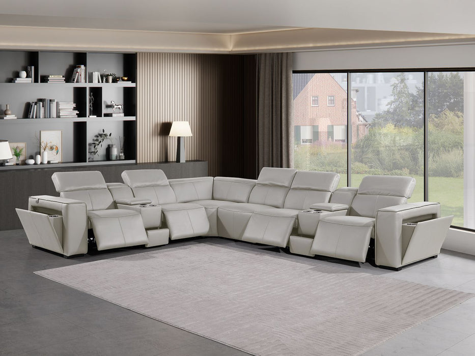 1224 - 8-Piece L-Shaped Sectional Sofa In With 4 Power Recliners & Power Headrests