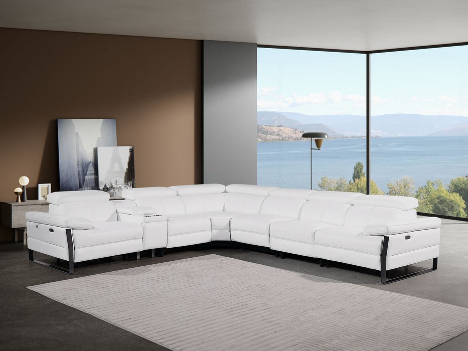 1246 - 7-Piece L-Shaped Modular Power Reclining Sectional With 3 Power Recliners And Power Headrests