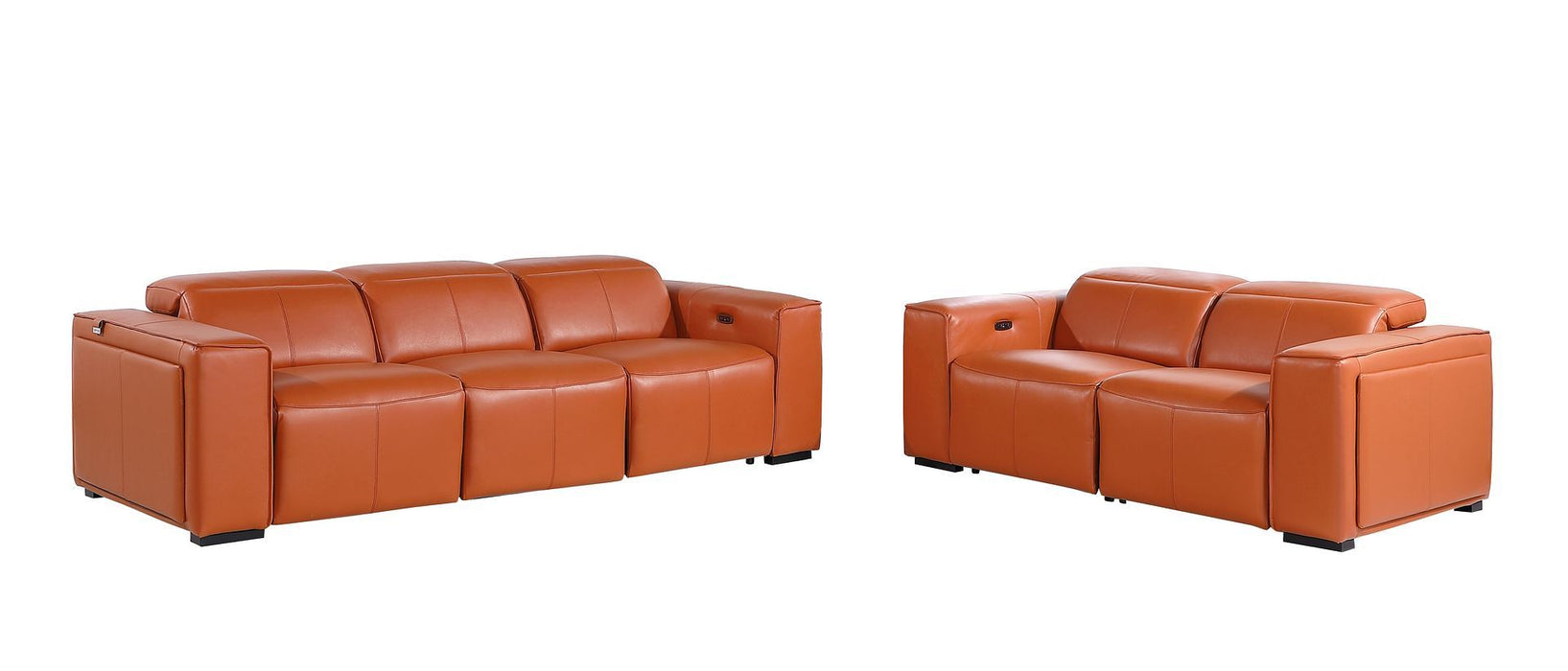 1224 - 5-Piece Modular Power Reclining Sofa And Loveseat Set In With 4 Power Recliners & Power Headrests
