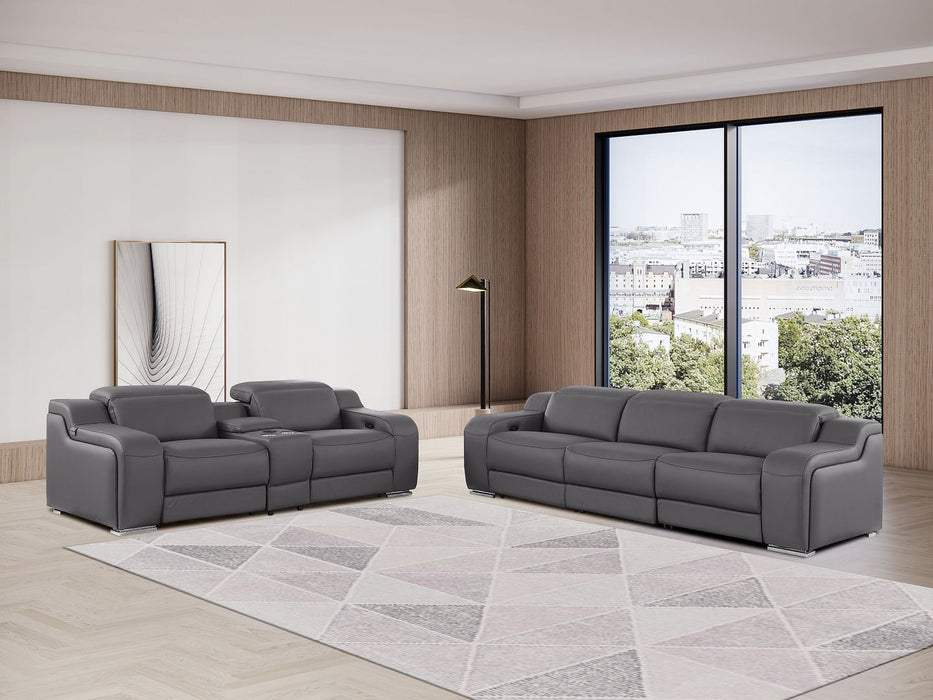 1116 - 6-Piece Modular Power Reclining Sofa And Console Loveseat Set In With 5 Power Recliners & Power Headrests