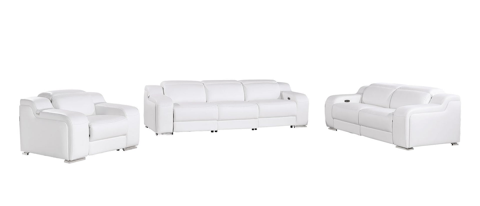 1116 - 6-Piece Modular Power Reclining Sofa, Loveseat & Chair Set In With 5 Power Recliners & Power Headrests