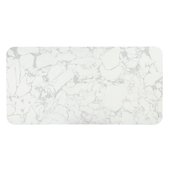 Clayten - Dining Table With Marble Top - White Natural Marble Top & Espresso