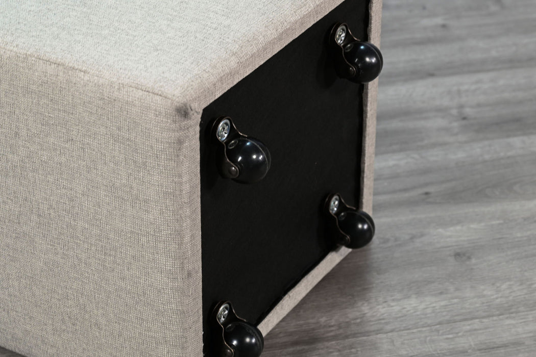 Gibson - Ottoman Cushion Stool With Casters - Wheat