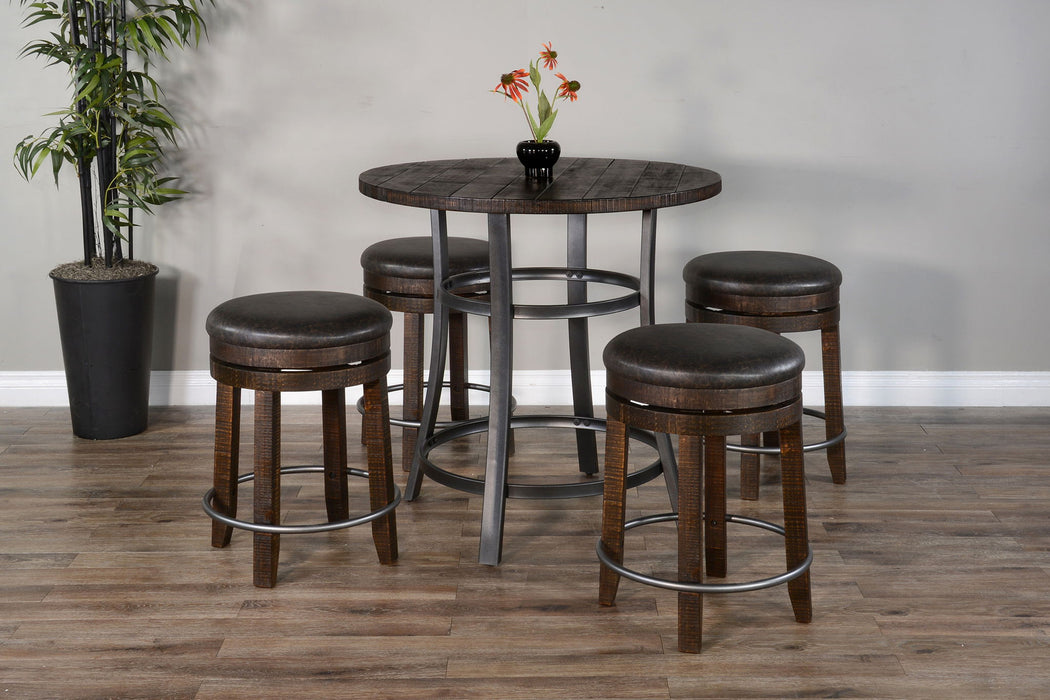Counter Height Backless Round Stools Dining Set