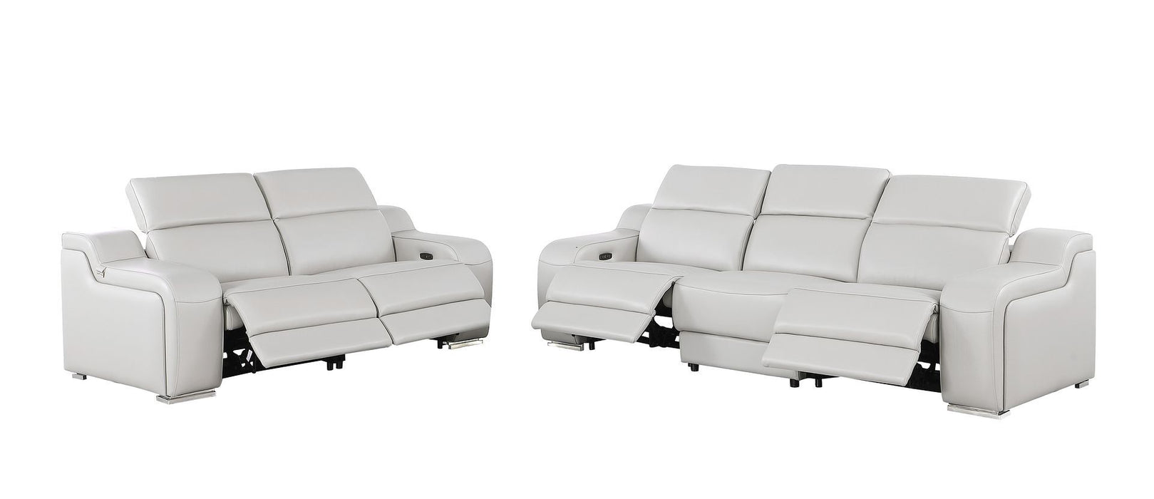 1116 - 5-Piece Modular Power Reclining Sofa And Loveseat Set In With 4 Power Recliners & Power Headrests