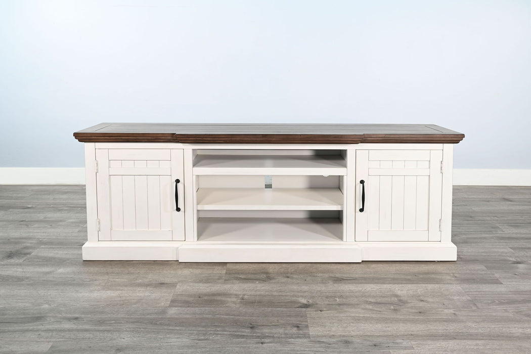 72" TV Console - Buckskin / Marble White