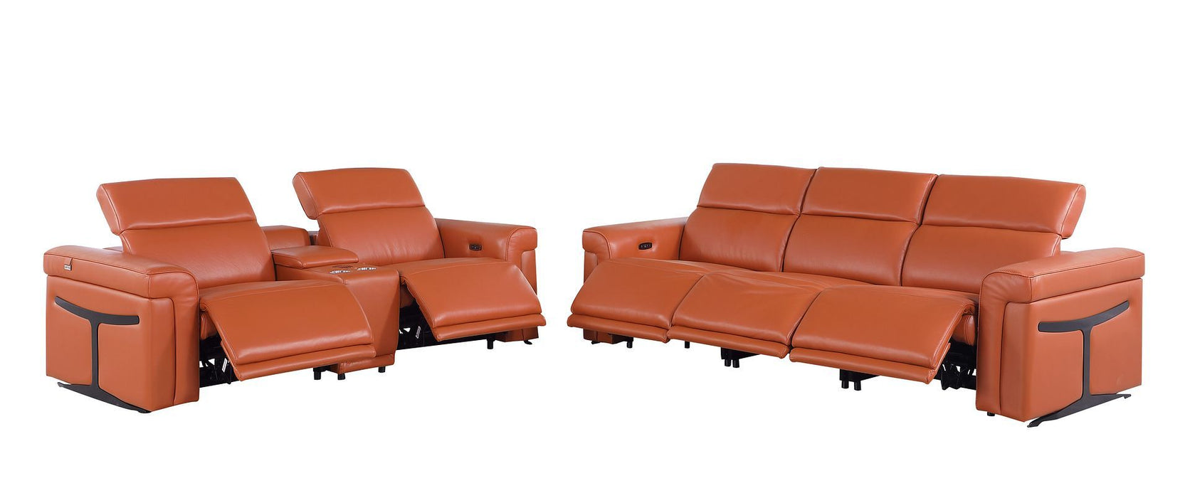 1126 - 6-Piece Modular Power Reclining Sofa And Console Loveseat Set In With 5 Power Recliners & Power Headrests