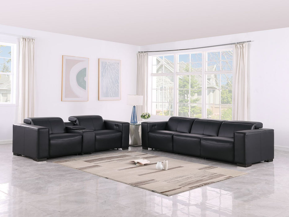 1208 - Leather Reclining Set (Sofa & Loveseat With 5 Power Recliners)