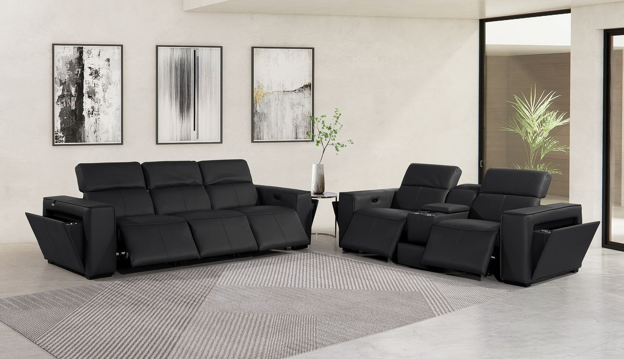 1224 - 6-Piece Modular Power Reclining Sofa And Console Loveseat Set In With 5 Power Recliners & Power Headrests