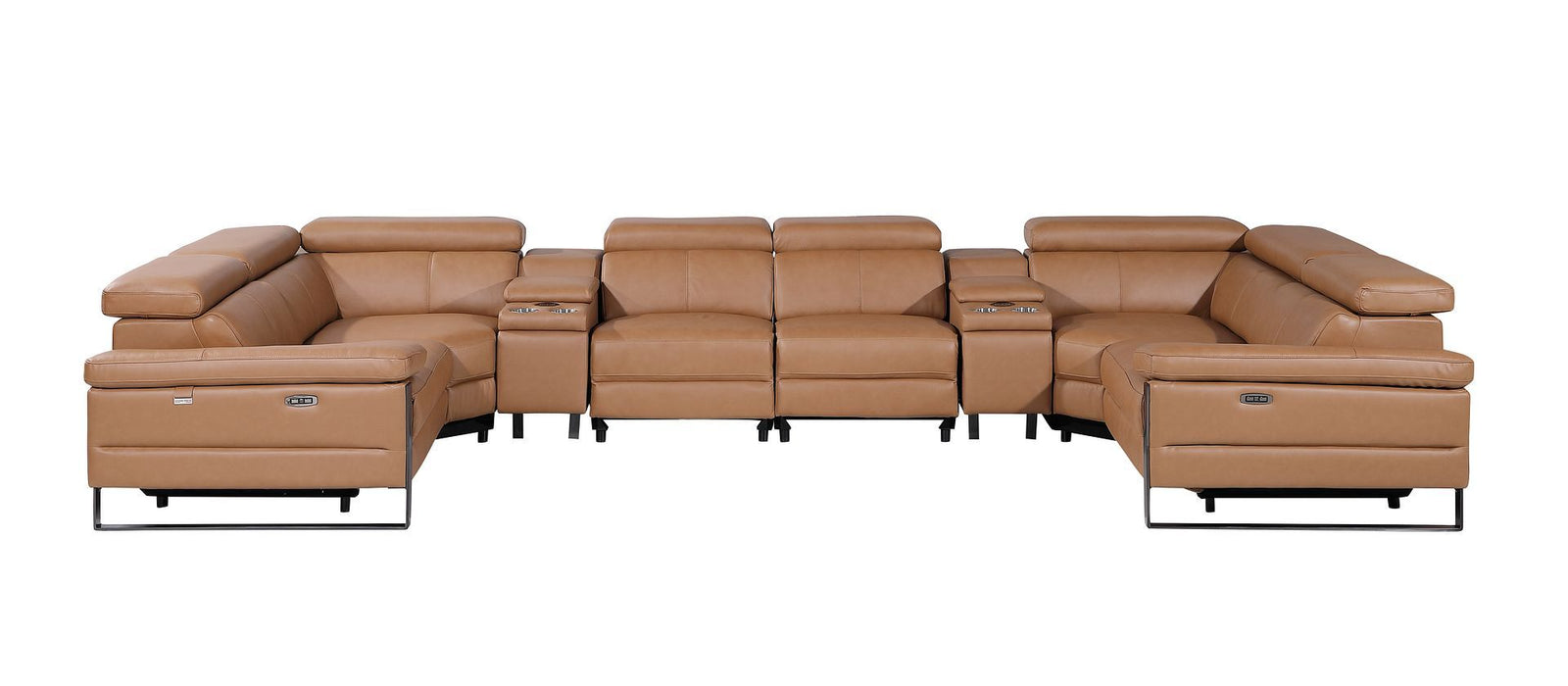 1246 - 8-Piece U-Shaped Modular Power Reclining Sectional With 4 Power Recliners And Power Headrest
