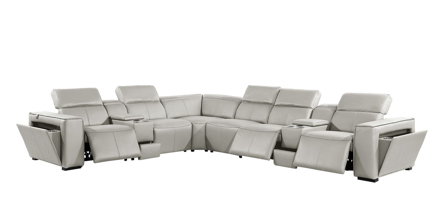 1224 - 8-Piece L-Shaped Sectional Sofa In With 3 Power Recliners & Power Headrests