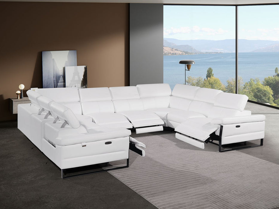 1246 - 8-Piece U-Shaped Modular Power Reclining Sectional With 4 Power Recliners And Power Headrests