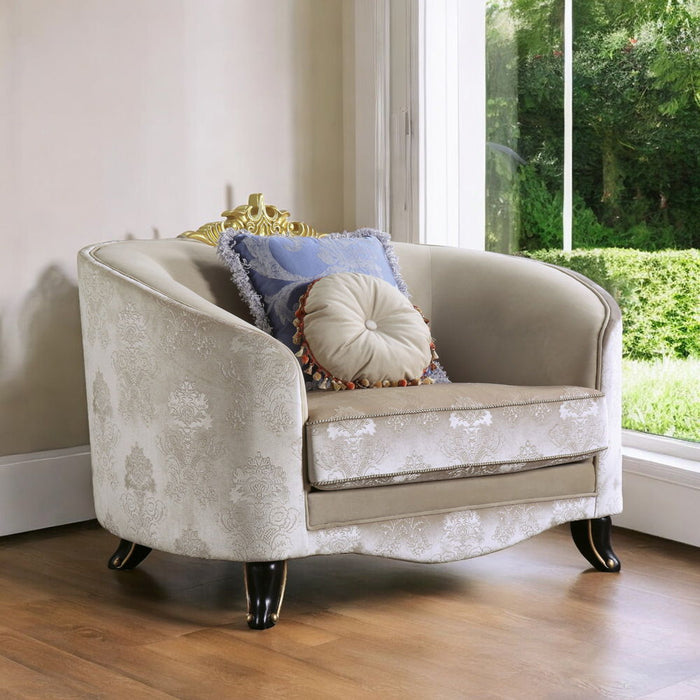 Sheridan - Chair With 2 Pillows - Cream Fabric