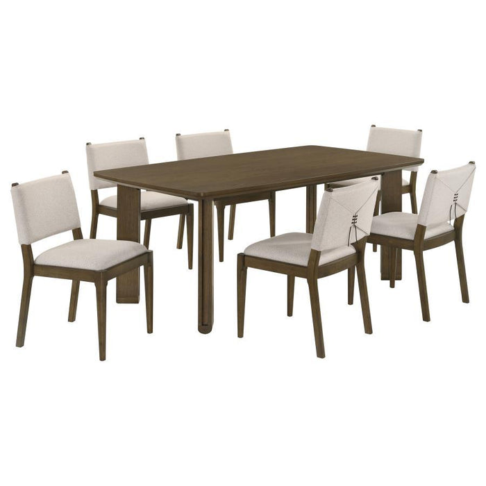 Ottowa - 7 Piece Rectangular Wood Dining Room Table Set - Brown