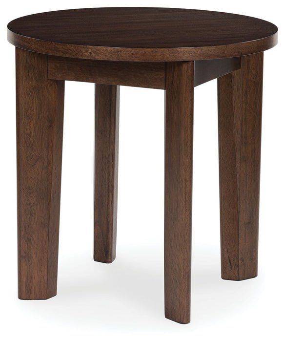Korestone 2 - Round End Table - Dark Brown