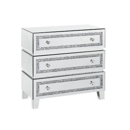 Noralie - 32" Cabinet - Mirrored, Faux Diamonds