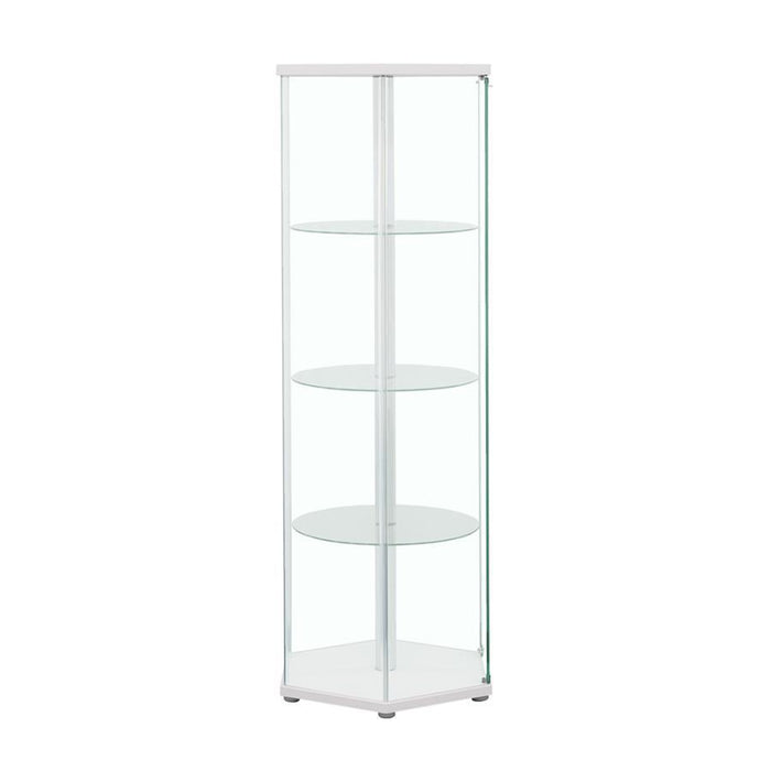 Zahavah - 4-Shelf Hexagonal Clear Glass Curio Cabinet